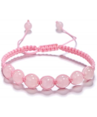 Natural Healing Crystal Beads Bracelet Gemstone Couple Adjustable Gift Bracelet 1pcs Rose Quartz $8.39 Bracelets