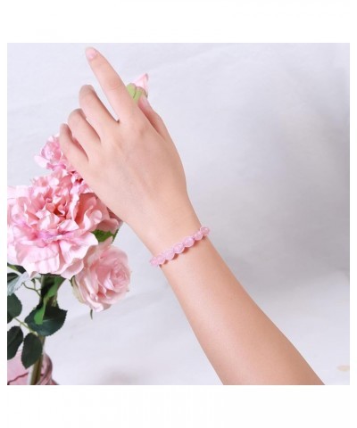 Natural Healing Crystal Beads Bracelet Gemstone Couple Adjustable Gift Bracelet 1pcs Rose Quartz $8.39 Bracelets