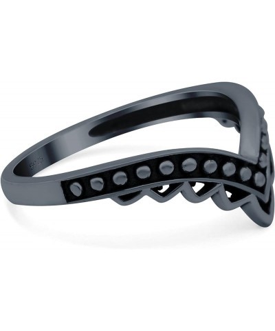 V Ring Oxidized Band Solid 925 Sterling Silver Thumb Ring (9mm) Black Tone, Sterling Silver $11.01 Rings