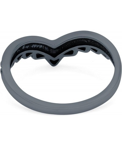 V Ring Oxidized Band Solid 925 Sterling Silver Thumb Ring (9mm) Black Tone, Sterling Silver $11.01 Rings