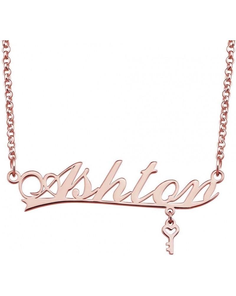 Stainless Steel Chain Rose Gold Pendant Customized Plate Personalized Name Necklace Ashton $22.61 Necklaces