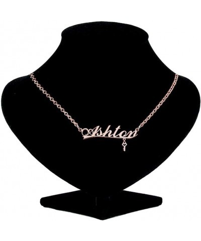 Stainless Steel Chain Rose Gold Pendant Customized Plate Personalized Name Necklace Ashton $22.61 Necklaces