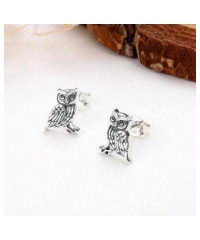 S925 Sterling Silver Cute Panda Bunny Cat Earrings Huggie Hoop Dangle Earring Animal Jewelry Gifts for Women Owl $16.73 Earrings