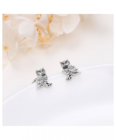 S925 Sterling Silver Cute Panda Bunny Cat Earrings Huggie Hoop Dangle Earring Animal Jewelry Gifts for Women Owl $16.73 Earrings