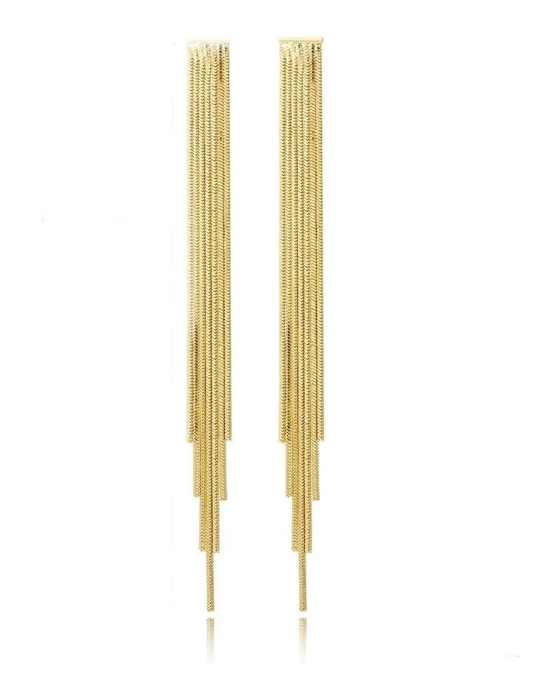 Gold Tassel Earrings for Women Gold Rhinestone Earrings Statement Earrings Zircon Dangle Earrings Long Tassel Earrings Jewelr...