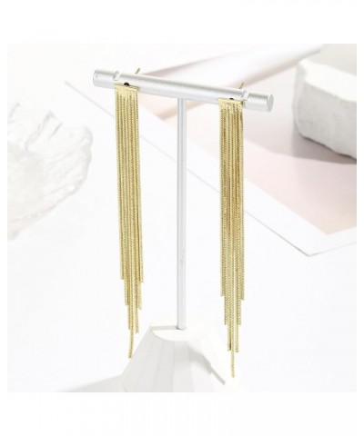 Gold Tassel Earrings for Women Gold Rhinestone Earrings Statement Earrings Zircon Dangle Earrings Long Tassel Earrings Jewelr...