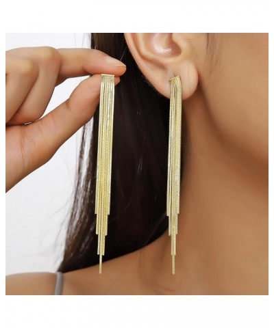 Gold Tassel Earrings for Women Gold Rhinestone Earrings Statement Earrings Zircon Dangle Earrings Long Tassel Earrings Jewelr...