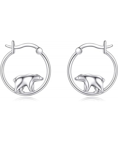 925 Sterling Silver Bigger Hoops Bear/Penguin/Axolotl/Octopus/Raccoon Earrings Christmas Gifts for Women bear hoops $21.05 Ea...