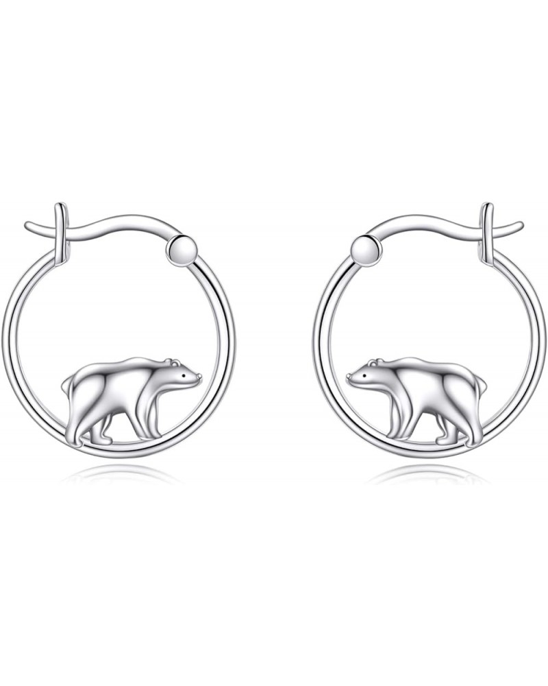 925 Sterling Silver Bigger Hoops Bear/Penguin/Axolotl/Octopus/Raccoon Earrings Christmas Gifts for Women bear hoops $21.05 Ea...