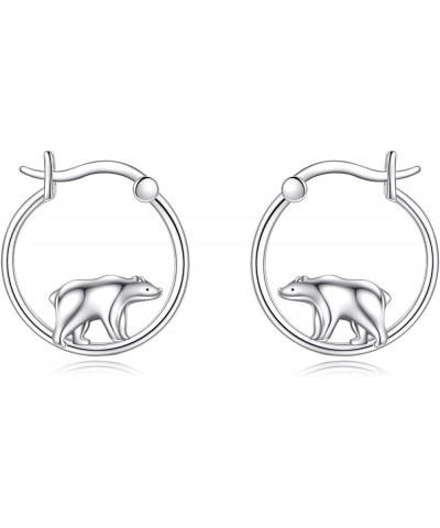 925 Sterling Silver Bigger Hoops Bear/Penguin/Axolotl/Octopus/Raccoon Earrings Christmas Gifts for Women bear hoops $21.05 Ea...