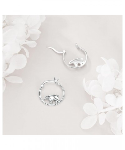 925 Sterling Silver Bigger Hoops Bear/Penguin/Axolotl/Octopus/Raccoon Earrings Christmas Gifts for Women bear hoops $21.05 Ea...