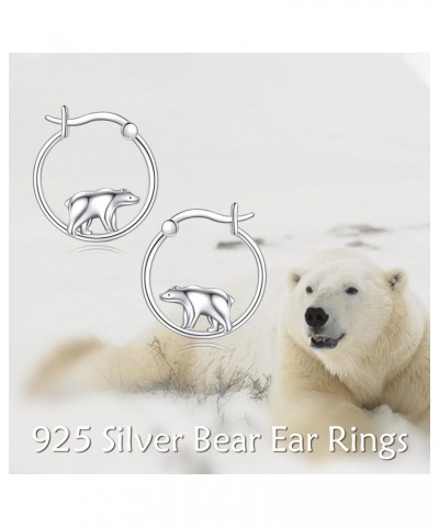 925 Sterling Silver Bigger Hoops Bear/Penguin/Axolotl/Octopus/Raccoon Earrings Christmas Gifts for Women bear hoops $21.05 Ea...