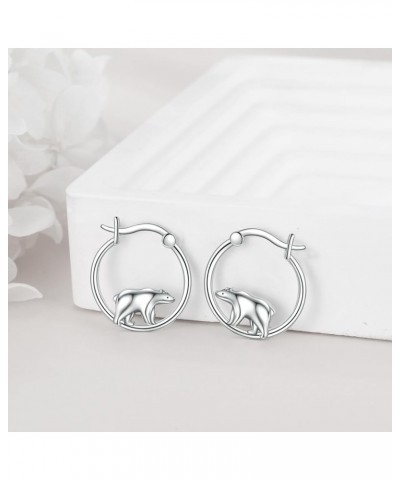 925 Sterling Silver Bigger Hoops Bear/Penguin/Axolotl/Octopus/Raccoon Earrings Christmas Gifts for Women bear hoops $21.05 Ea...