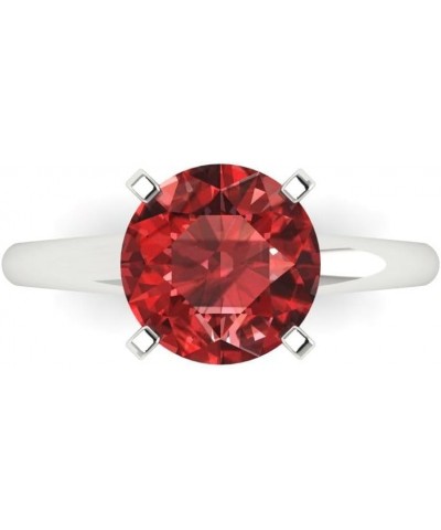 2.50ct Round Cut Solitaire Natural Garnet Engagement Bridal Promise Anniversary Ring in 14k White Gold $143.80 Rings