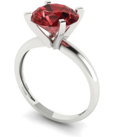 2.50ct Round Cut Solitaire Natural Garnet Engagement Bridal Promise Anniversary Ring in 14k White Gold $143.80 Rings