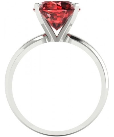 2.50ct Round Cut Solitaire Natural Garnet Engagement Bridal Promise Anniversary Ring in 14k White Gold $143.80 Rings