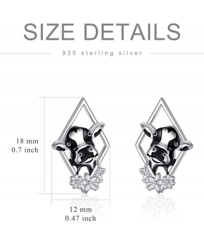 Mother's Day Gifts for Women Mother Her 925 Sterling Silver Animal Earrings for Girls Birthday Gift Cow Stud $23.31 Earrings