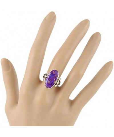 Turquoise Ring Sterling Silver 925 & Genuine Turquoise Purple Turquoise $17.60 Rings