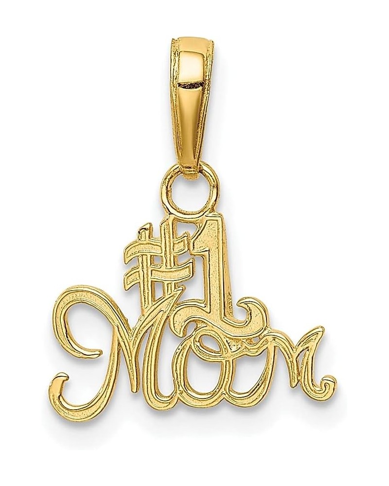 14k Yellow Gold Best Mom Necklace Charm Pendant Fine Jewelry For Women Gifts For Her $58.78 Necklaces