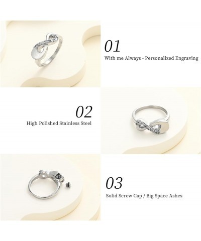 Urn Rings for Ashes, Heart Cross Infinity Shape Cremation Rings for Ashes for Women Men Finger Ashes Ring Memorial Jewelry fo...