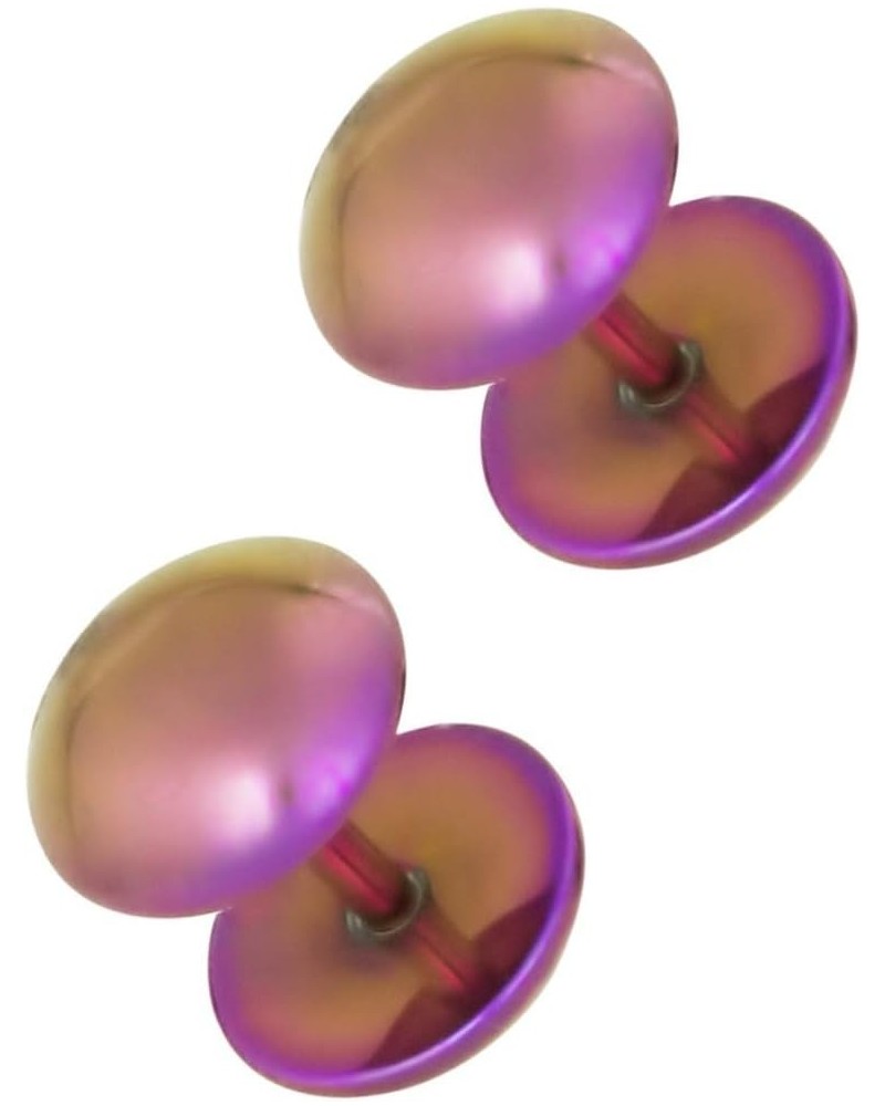 16g 8mm Titanium IP Plated Surgical Steel Dome Cheater Plug Earrings, Fake 0 Gauge Earrings Purple $8.50 Body Jewelry