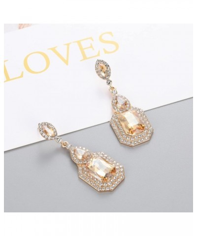 Vintage Rhinestone Statement Earrings Fancy Crystal Chandelier Dangle Drop Earring for Women Formal Wedding Bridal Prom Party...