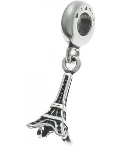 925 Sterling Silver World Travel Tourist Bead For European Charm Bracelet France Paris Eiffel Tower $19.15 Bracelets