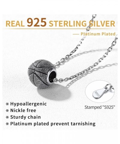 Women Men 925 Sterling Silver Soccer/Football/Baseball Ball Pendant Necklace with 18 Inch Chain Sport Jewelry for Sport Fans ...