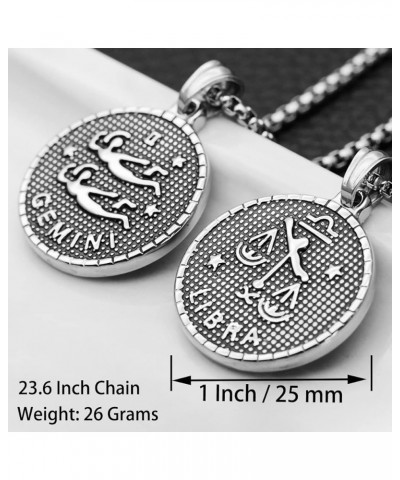 Zodiac Sign Necklace for Women 12 Constellation Coin Pendant with Best Wishes Almuet Lucky Charm Necklace Capricorn (Dec. 22 ...