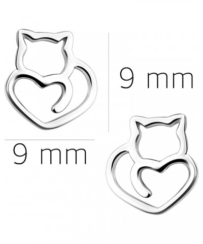 Women's Earrings 925 Silver - Cat Stud Earring - 20963 $14.80 Earrings