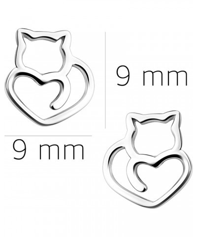 Women's Earrings 925 Silver - Cat Stud Earring - 20963 $14.80 Earrings