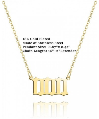 Angel Number Necklace for Women 000 111 222 333 444 555 666 777 888 999 Gold Plated Stainless Steel Pendant Choker Necklace C...