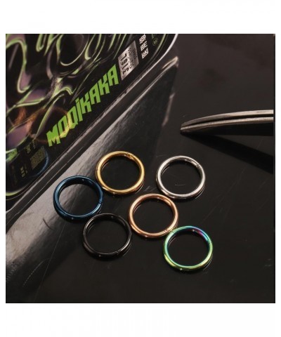 MOQIKAKA16G 18G 20G Surgical Steel Nose Septum Rings Hoops - Stainless Steel Hinged Clicker Segment Nose Rings Hoop Helix Car...