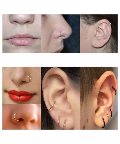 14G 16G 18G 20G Nose Ring Hoop Stainless Steel Hinged Segment Ring Hoop Nose Clicker Ring Tragus Helix Cartilage Daith Rook E...