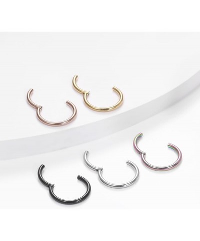 14G 16G 18G 20G Nose Ring Hoop Stainless Steel Hinged Segment Ring Hoop Nose Clicker Ring Tragus Helix Cartilage Daith Rook E...