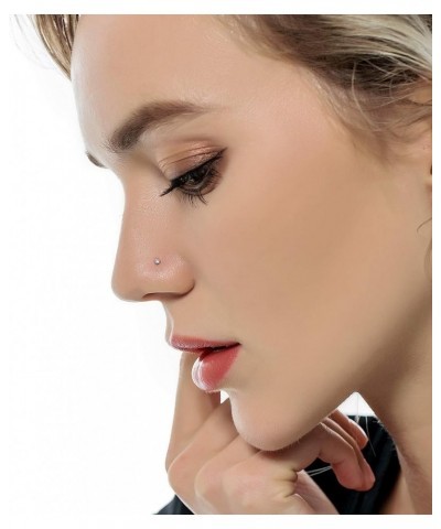 20G 38Pcs Stainless Steel L Bone Screw Shaped Nose Studs Nose Rings CZ Hoop Tragus Cartilage Nose Ring Labret Nose Piercing J...