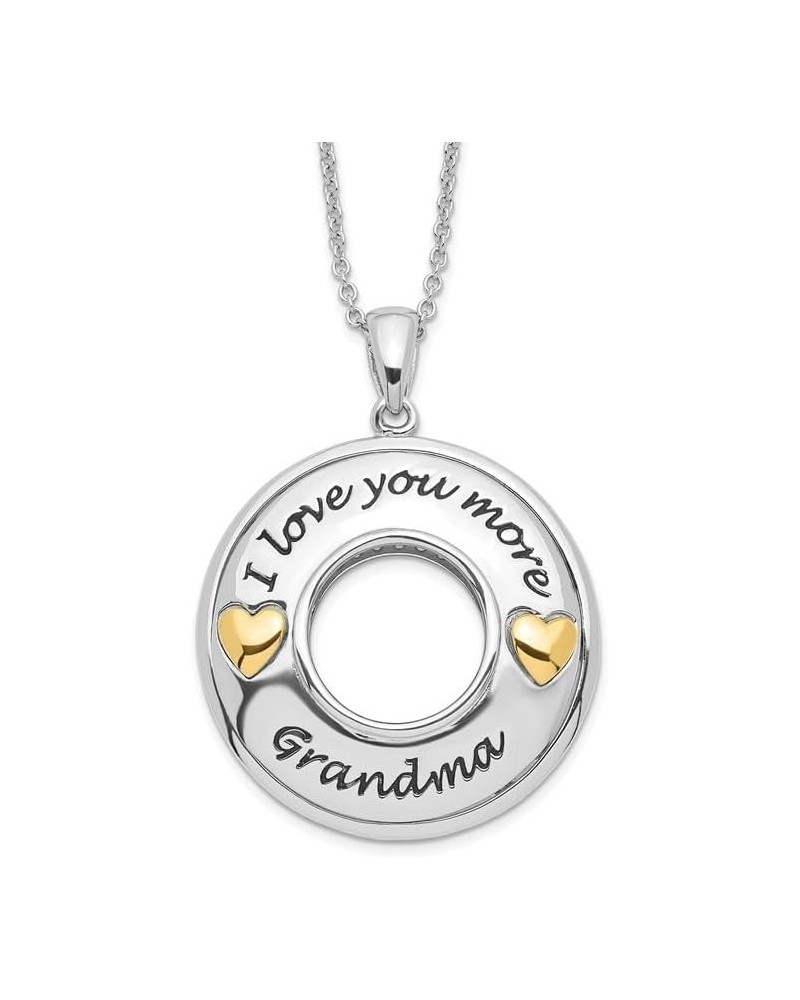 Sterling Silver Gold Plated Antique Cubic Zirconia I Love You More Grandma Necklace, 18 $38.75 Necklaces