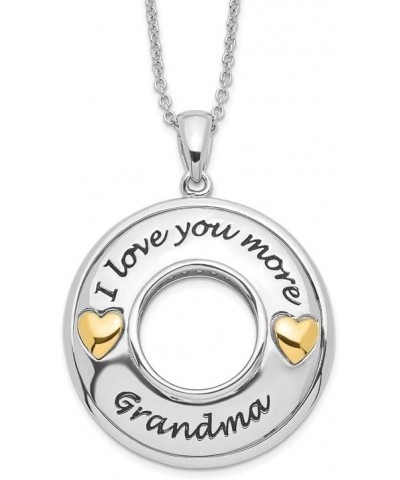 Sterling Silver Gold Plated Antique Cubic Zirconia I Love You More Grandma Necklace, 18 $38.75 Necklaces