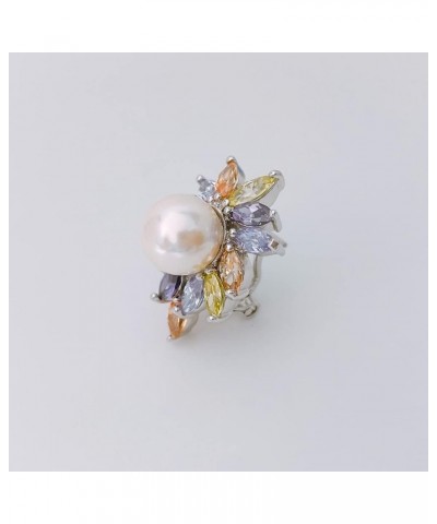 Leaf CZ Imitation Pearl Marquise Omega Back Stud Earrings For Bridal Wedding Birthdaywife Gifts Christmas Multi color $13.94 ...