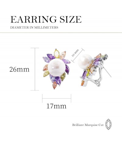 Leaf CZ Imitation Pearl Marquise Omega Back Stud Earrings For Bridal Wedding Birthdaywife Gifts Christmas Multi color $13.94 ...