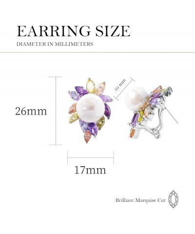 Leaf CZ Imitation Pearl Marquise Omega Back Stud Earrings For Bridal Wedding Birthdaywife Gifts Christmas Multi color $13.94 ...