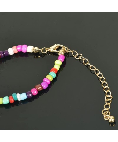 Colored Beaded Necklace for Women Heart Pendant Chain Necklace for Women Summer Seed Bead Choker Necklaces for Women $4.87 Ne...