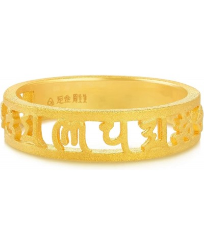 Cultural Blessings 999.9 24K Solid Gold Price-by-Weight Gold Om Mani Padme Hum Ring for Women and Men 90475R Approx. 0.12tael...