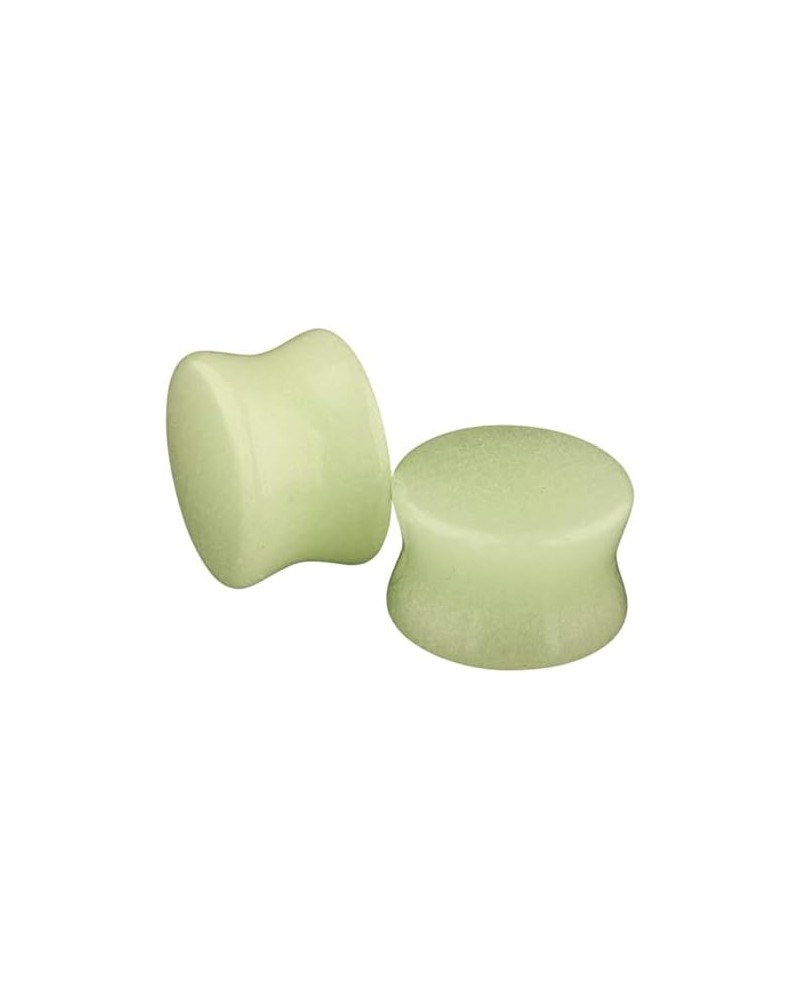 Glow in the Dark Stone Ear Gauges - Pair of Stone Double Flared Ear Plugs - 6 Size Options 5/8" (16mm) $10.41 Body Jewelry