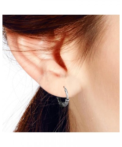 Unisex 15 mm Balinese Black .925 Sterling Silver Hoop Earrings $12.71 Earrings