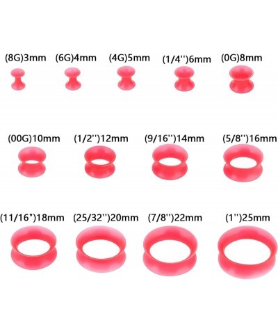 10 Pairs Silicone Double Flared Ear Tunnels Plug Ear Expander Stretchers Gauges Mixed 10 Colors Ear Piercings Jewelry Gauge:(...