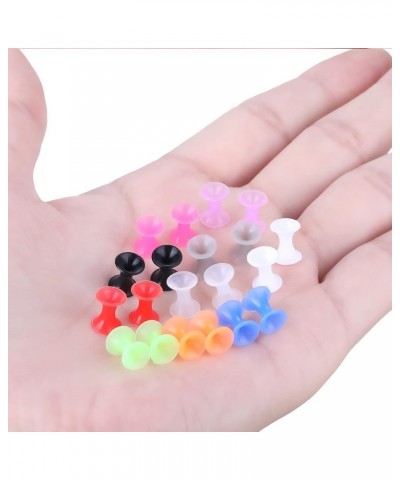 10 Pairs Silicone Double Flared Ear Tunnels Plug Ear Expander Stretchers Gauges Mixed 10 Colors Ear Piercings Jewelry Gauge:(...