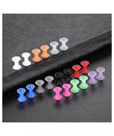 10 Pairs Silicone Double Flared Ear Tunnels Plug Ear Expander Stretchers Gauges Mixed 10 Colors Ear Piercings Jewelry Gauge:(...