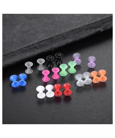 10 Pairs Silicone Double Flared Ear Tunnels Plug Ear Expander Stretchers Gauges Mixed 10 Colors Ear Piercings Jewelry Gauge:(...