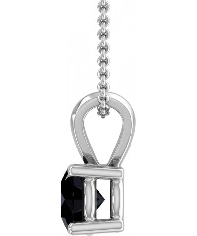 1/4 to 1/2 Carat Black Diamond Solitaire Pendant Necklace in 14K Gold (Silver Chain Included) White Gold 0.33 carats $49.39 N...